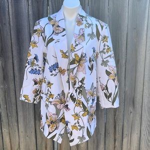 Floral Pattern XL Blazer Open Front